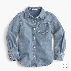 JCrew Girls' 365 chambray shirt NWT sz 7
